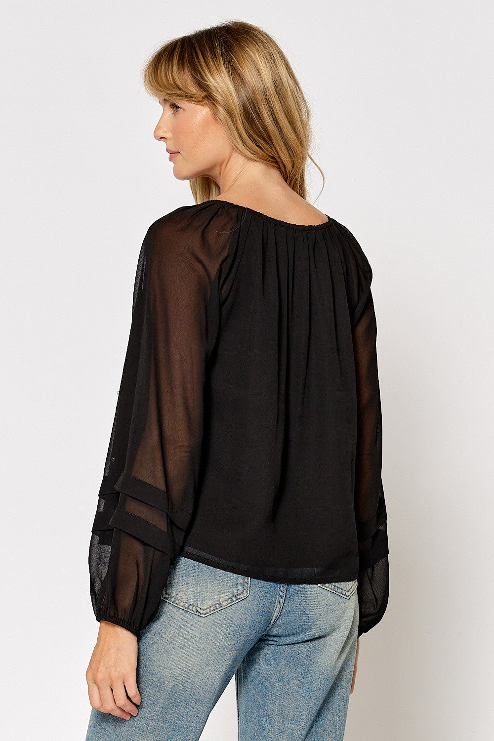 Pearl Embellished Chiffon Top
