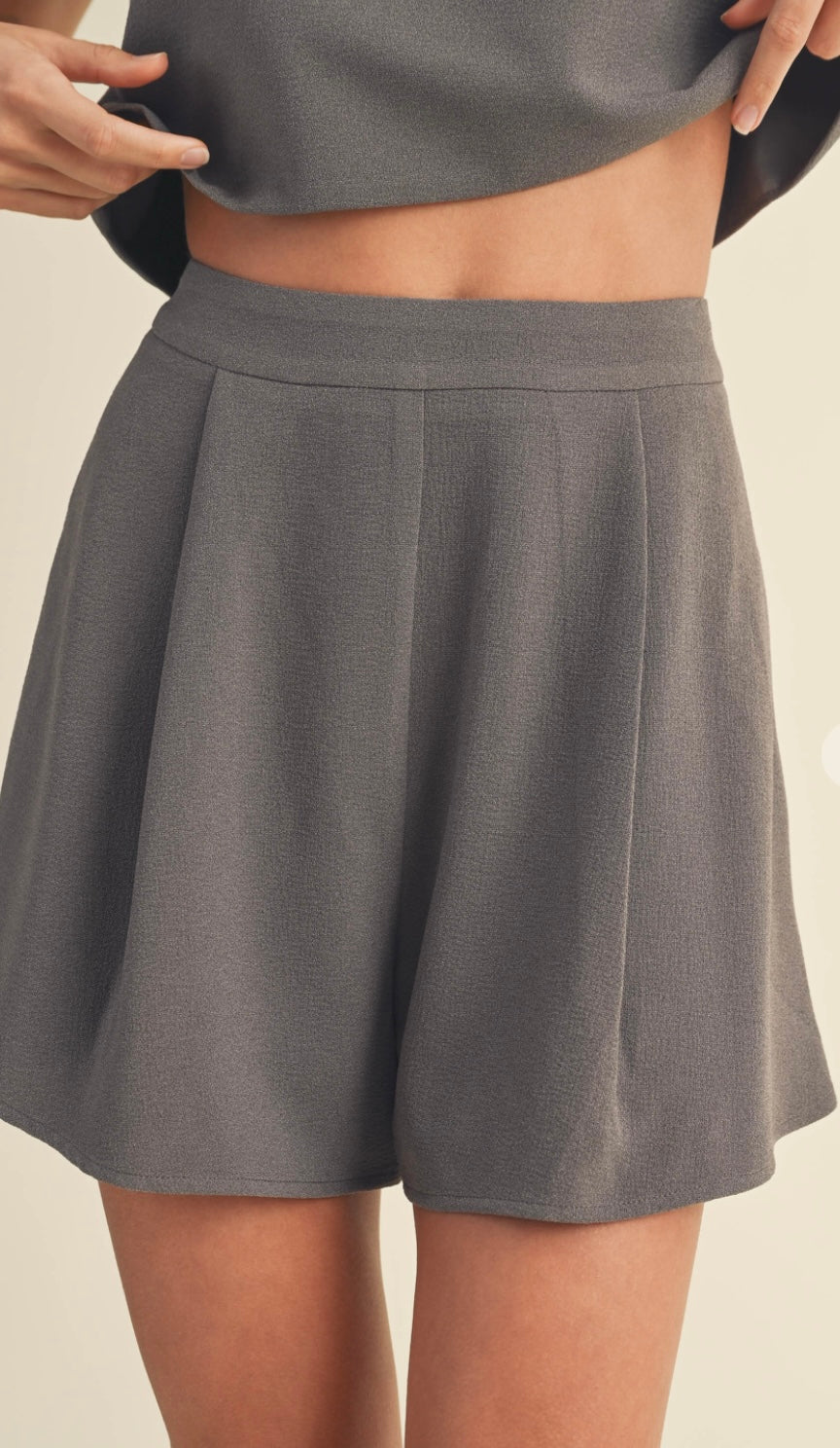 Textured fabric shorts