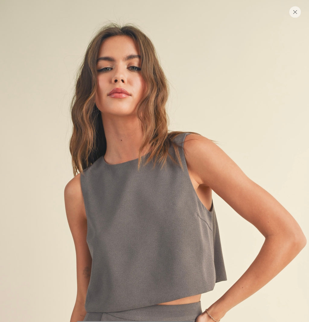 Textured Fabric Sleeveless Top